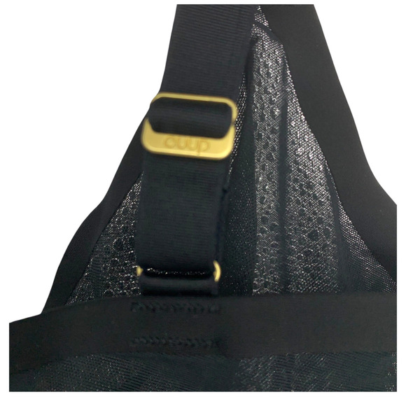 New Cuup The Plunge Black Sheer Mesh Bra Underwire Sz 38F 38 F NWOT - Picture 4 of 6